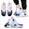 Russian Blue Cat Print (White/Black) Running Shoes For Men-Free Shipping-Paww-Printz-Merchandise