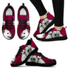 Hokkaido Dog Print (Black/White) Running Shoes For Women-Free Shipping-Paww-Printz-Merchandise