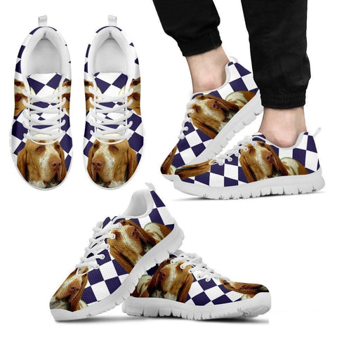 Bracco Italiano Dog (White/Black) Running Shoes For Men-Free Shipping-Paww-Printz-Merchandise