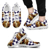 Bracco Italiano Dog (White/Black) Running Shoes For Men-Free Shipping-Paww-Printz-Merchandise