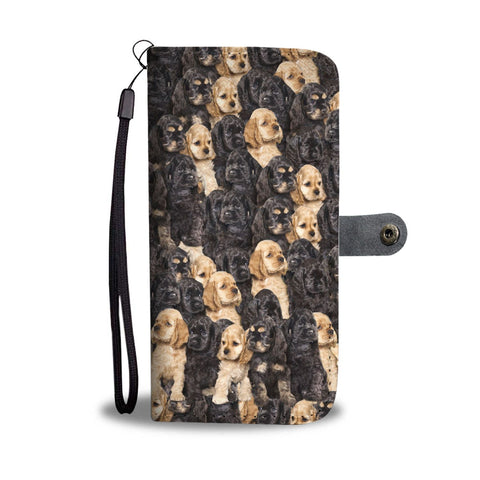 Cocker Spaniel In Lots Print Wallet Case-Free Shipping