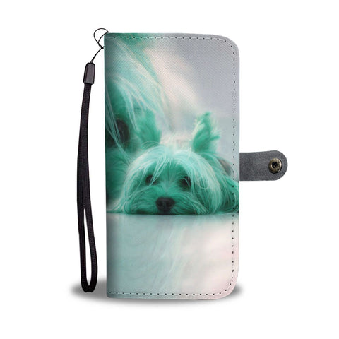 Cute Yorkshire Terrier Print Wallet Case-Free Shipping