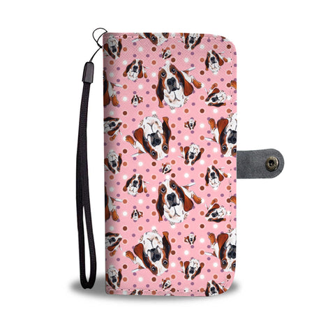 Basset Hound Dog Pattern Print Wallet Case-Free Shipping