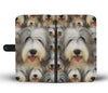 Bearded  Collie Dog In Lots Print Wallet Case-Free Shipping