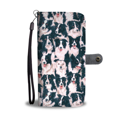 Border Collie Dog Pattern Print Wallet Case-Free Shipping