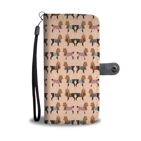 Cute Yorkie Pattern Print Wallet Case-Free Shipping
