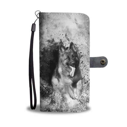 German Shepherd Black & White Wallet Case- Free Shipping