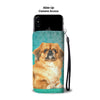 Cute Pekingese Dog Print Wallet Case-Free Shipping