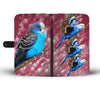 Budgerigar (Blue Budgie) Bird Print Wallet Case-Free Shipping