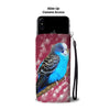 Budgerigar (Blue Budgie) Bird Print Wallet Case-Free Shipping