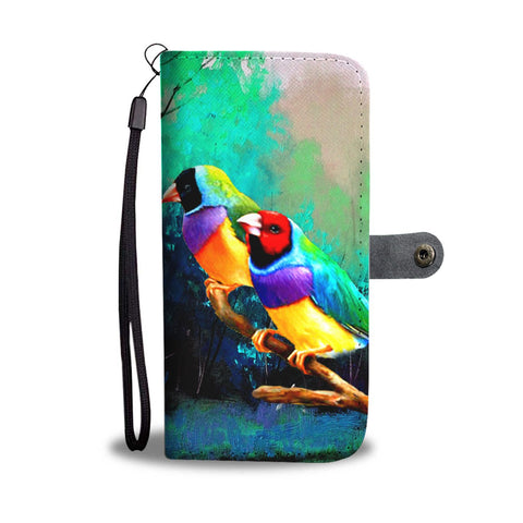 Gouldian Finch Bird Print Wallet Case-Free Shipping