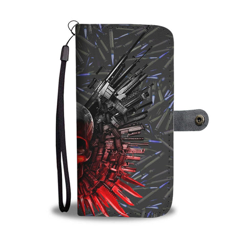 Guns And Skull Print Wallet Case-Free Shipping