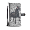 Percheron Horse On Black White Print Wallet Case-Free Shipping