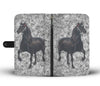 Percheron Horse On Black White Print Wallet Case-Free Shipping