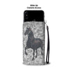 Percheron Horse On Black White Print Wallet Case-Free Shipping