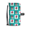 Cute Saint Bernard Dog With Red Rose Print Wallet Case-Free Shipping