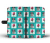Cute Saint Bernard Dog With Red Rose Print Wallet Case-Free Shipping