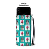 Cute Saint Bernard Dog With Red Rose Print Wallet Case-Free Shipping