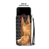 Cute Three Basenji Dog with red Squares Print Wallet Case-Free Shipping