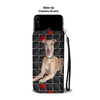 Cute Italian Greyhound with red Squares Print Wallet Case-Free Shipping