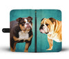 Amazing Two Bulldog Print Wallet Case-Free Shipping