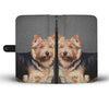 Lovely Norwich Terrier Dog On Grey Print Wallet Case-Free Shipping