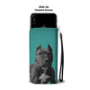 Black Pitbull Dog Print Wallet Case-Free Shipping