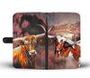 Texas Longhorn Cattle (Cow) Print Wallet Case-Free Shipping