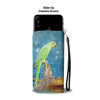 Rose- Ringed Parakeet Print Wallet Case- Free Shipping