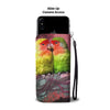 Peach Faced Lovebird Print Wallet Case-Free Shipping