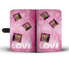Cute Yorkie With Love On Pink Print Wallet Case-Free Shipping