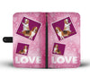 Basset Hound Dog with Love Print Wallet Case-Free Shipping