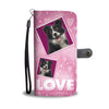 Border Collie Dog with Love Print Wallet Case-Free Shipping
