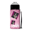 Border Collie Dog with Love Print Wallet Case-Free Shipping