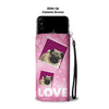 Pug Dog with Love Print Wallet Case-Free Shipping