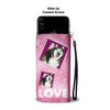 Alaskan Malamute dog with Love Print Wallet Case-Free Shipping