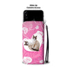Snowshoe Cat Print Wallet Case-Free Shipping