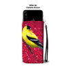 American GoldFinch Bird On Red Print Wallet Case-Free Shipping