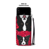 Border Collie Dog On Red Print Wallet Case-Free Shipping