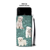 Maltese Dog On Hearts Print Wallet Case-Free Shipping
