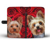 Yorkshire Terrier On Red Print Wallet Case- Free Shipping