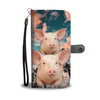 Large White Pig Print Wallet Case- Free Shipping