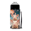 Large White Pig Print Wallet Case- Free Shipping