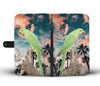 Lovely Rose Ringed Parrot Print Wallet Case- Free Shipping