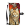 Cute Maine Coon Print Wallet Case- Free Shipping
