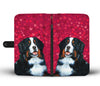 Bernese Mountain Dog On Red Print Wallet Case-Free Shipping
