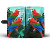 Amazing Red and Green Macaw Parrot Print Wallet Case-Free Shipping