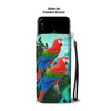 Amazing Red and Green Macaw Parrot Print Wallet Case-Free Shipping