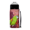 Red Shouldered Macaw Parrot Print Wallet Case-Free Shipping