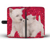 West Highland White Terrier Dog On Red Print Wallet Case-Free Shipping